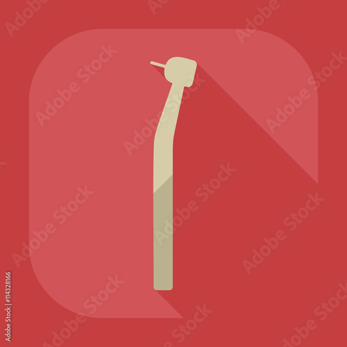 Flat modern design with shadow dentist tool