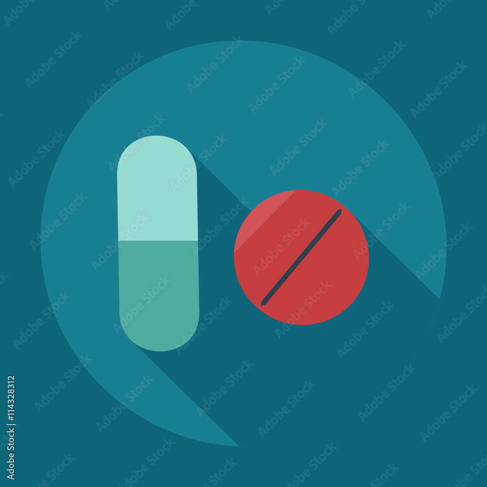 Fototapeta premium Flat modern design with shadow icons pills