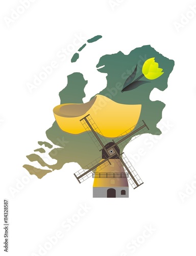 NETHERLANDS COUNTRY OF WINDMILL AND FLOWER 