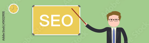 SEO Training vector flat design illustration