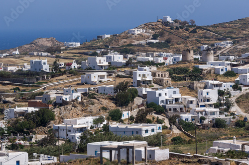 Panorama of Town of Ano Mera, island of Mykonos, Cyclades, Greece © Stoyan Haytov