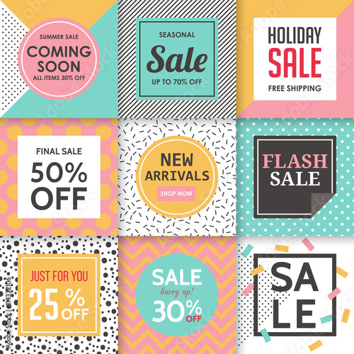 Modern sale banners template for social media and mobile apps. C