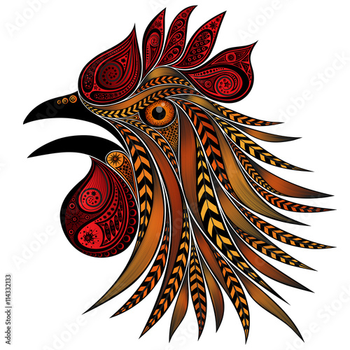 Vector colored cock for the New year 2017