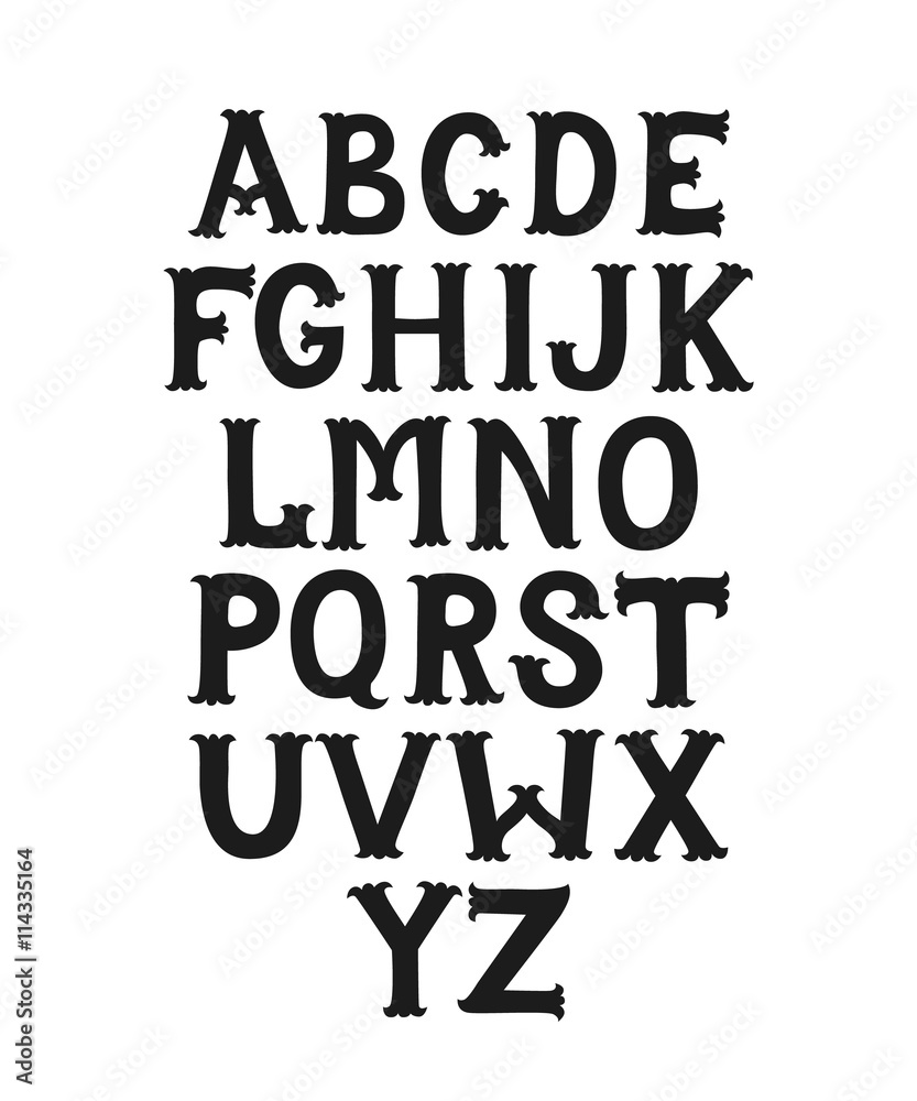 Fototapeta premium Hand drawn decorative font