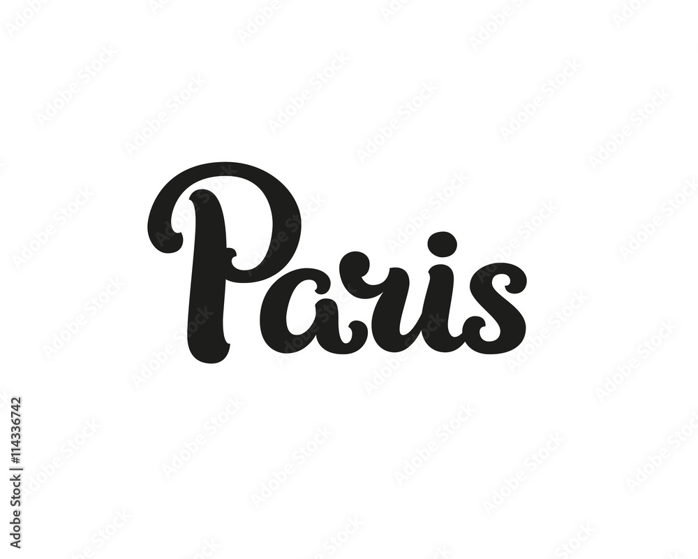 Paris, France, modern lettering sign. I love Paris, vector font for