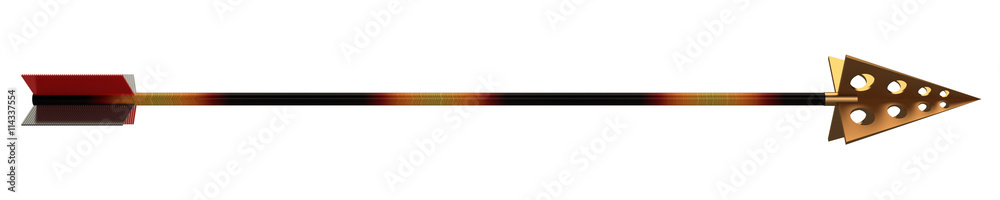 3D arrow for the bow, isolated on white background 3D arrow for the bow, isolated on white background