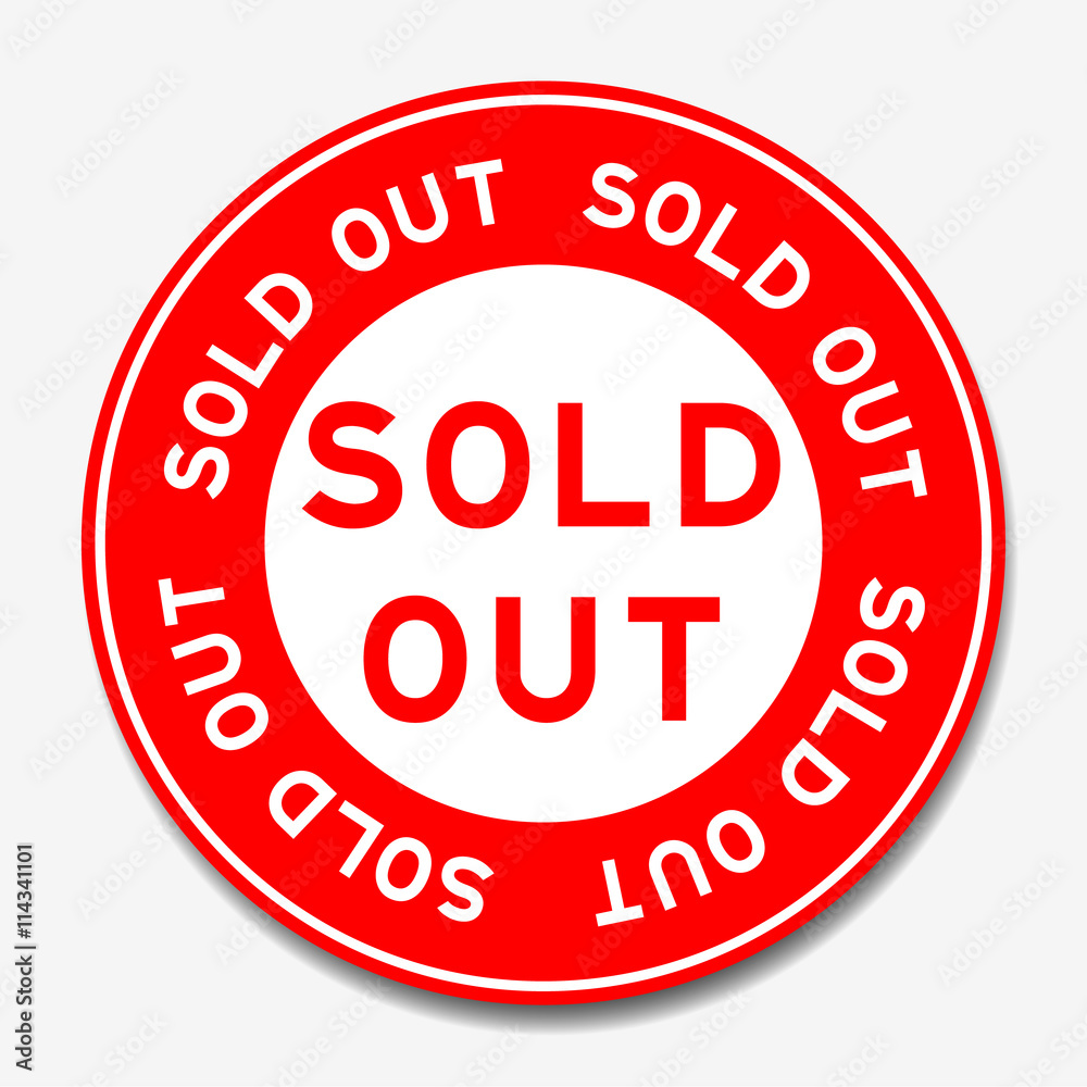 Red round sold out sticker