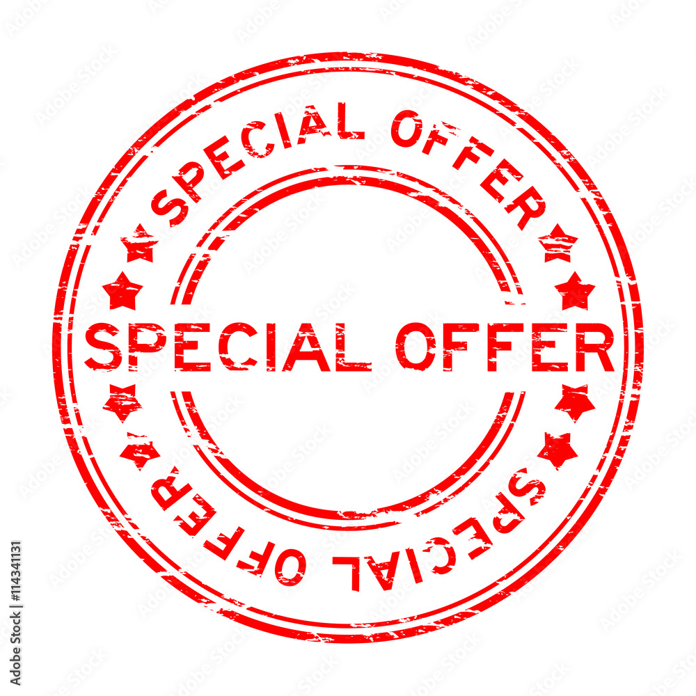 Grunge red special offer round rubber stamp Grunge red special offer round rubber stamp