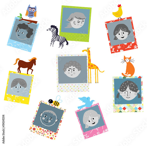 Photo frames designs for kids with funny animals