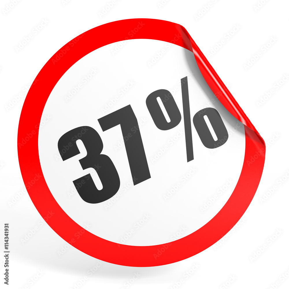 Discount 37 percent off. 3D illustration.