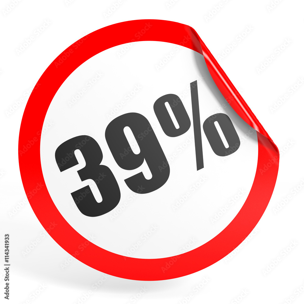 Discount 39 percent off. 3D illustration. Discount 39 percent off. 3D illustration.