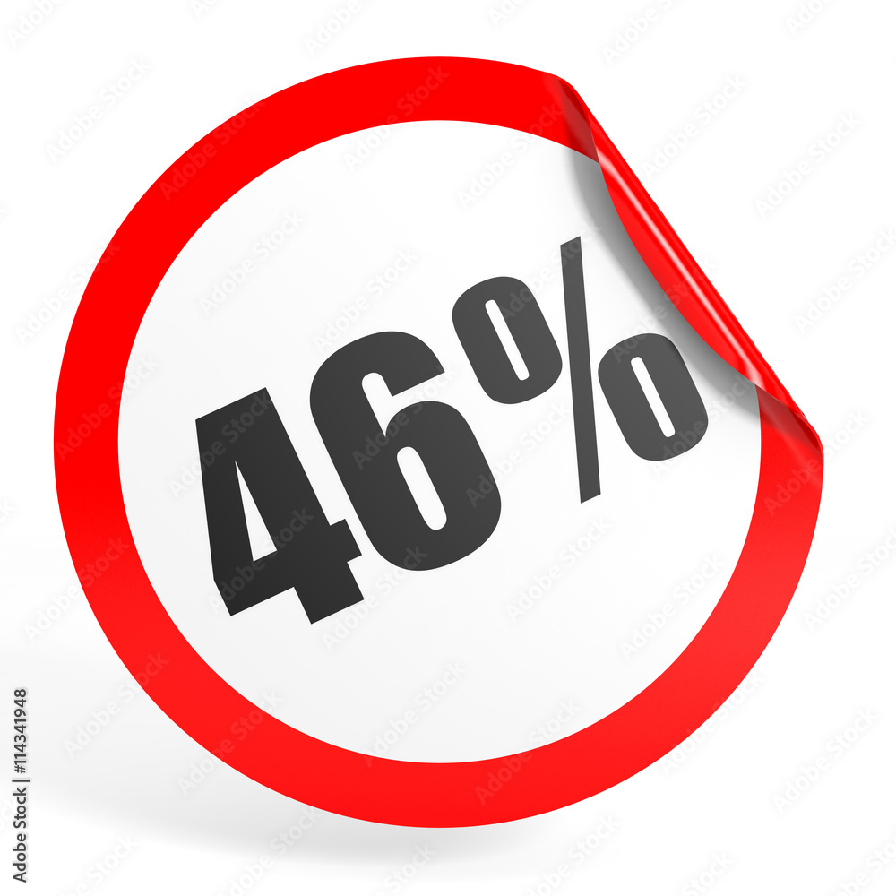 Discount 46 percent off. 3D illustration. Discount 46 percent off. 3D illustration.