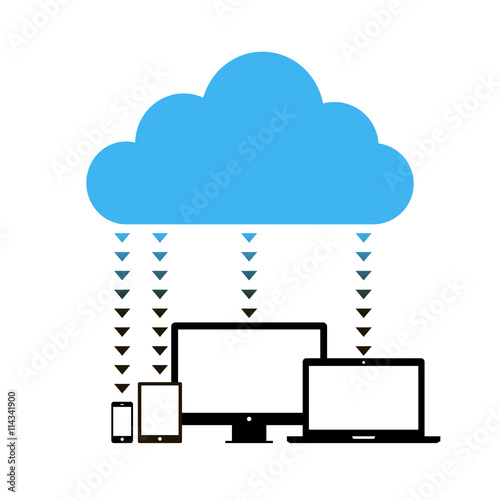 Cloud computing concept design. Vector illustration