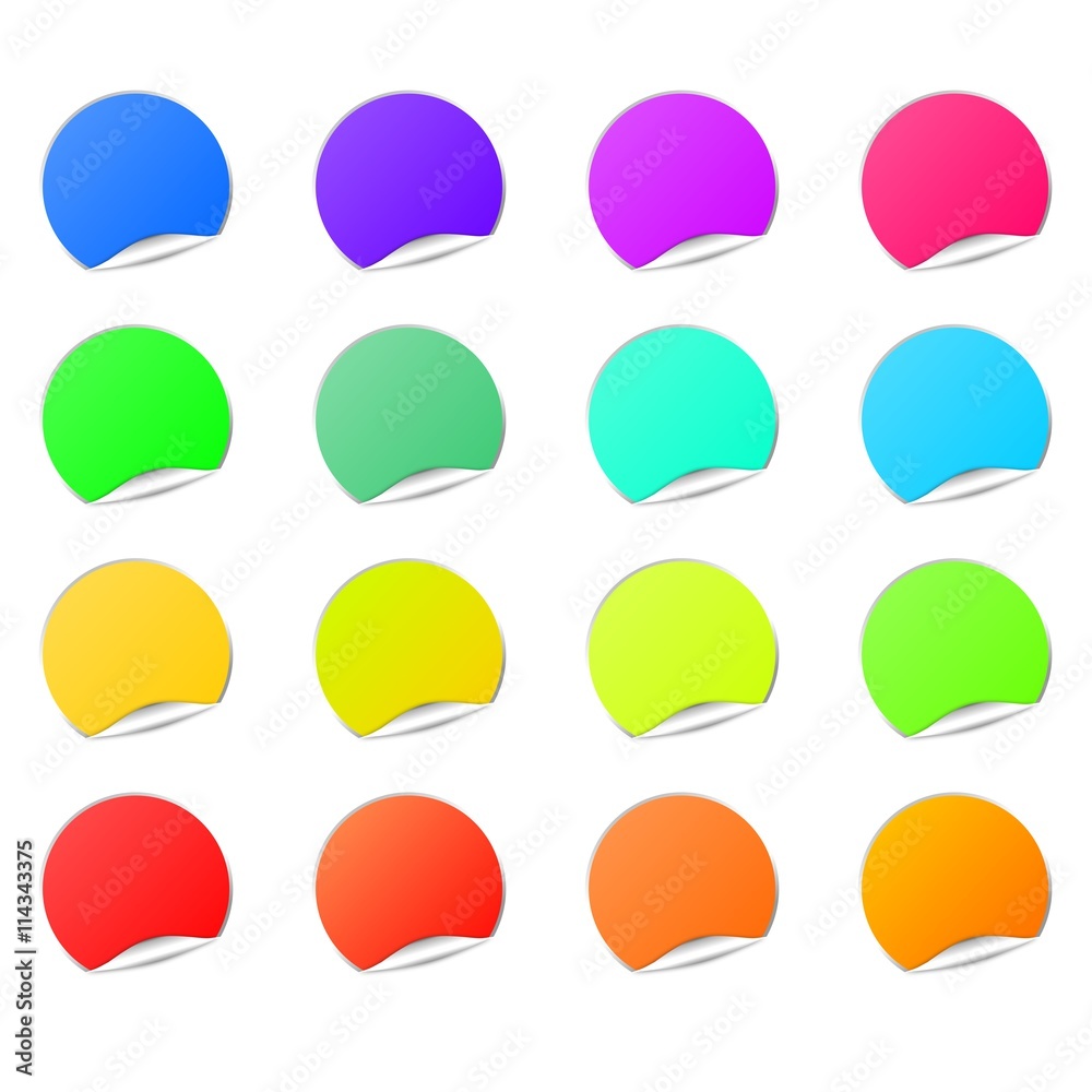 étiquette ronde autocollante multicolore