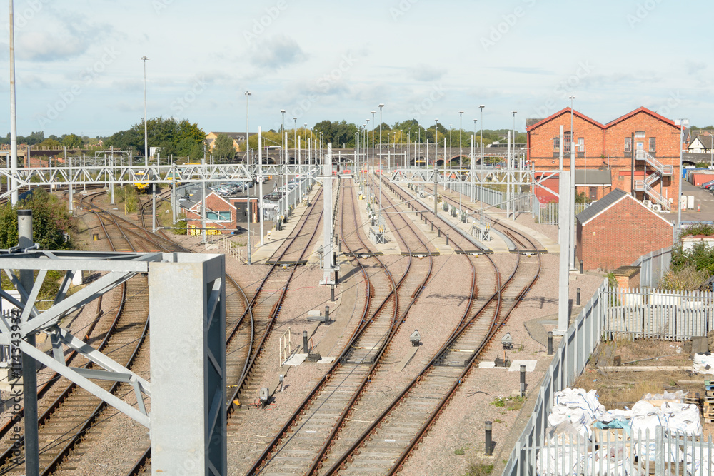 Railway lines and sidings in Bedford, Bedfordshire, England