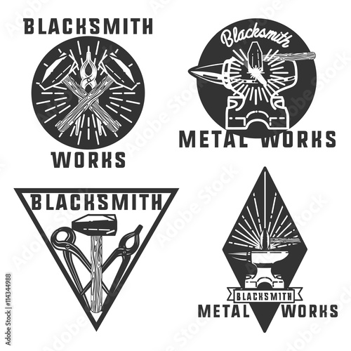 Blacksmith graphic vintage emblems
