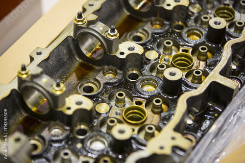 internal combustion engine inside a close-up shot © lester120