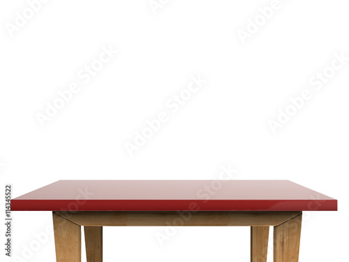 empty red top table on white background © phonlamaiphoto