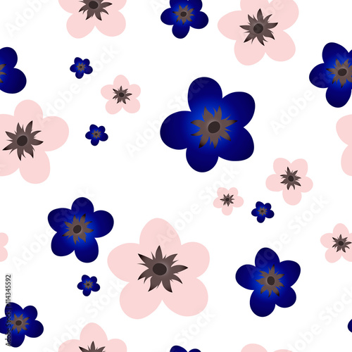 Vector flower pattern. Seamless floral background