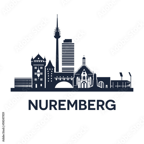 Plakat Nuremberg Skyline Emblem