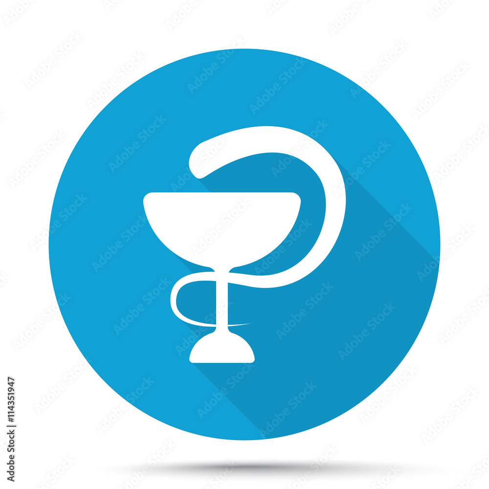 White Medical icon on blue button isolated on white White Medical icon on blue button isolated on white