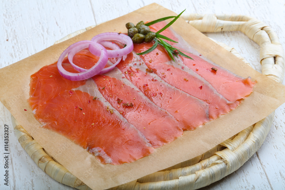 Sliced salmon Sliced salmon