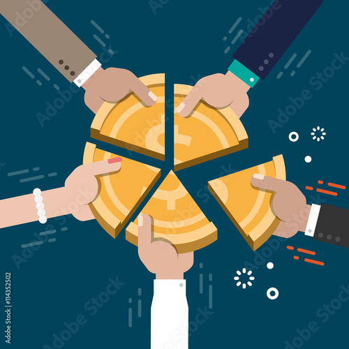 Business Market Share Competition Concept Illustration Vector