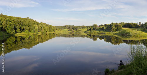 On the shore of the lake. Summer landscape