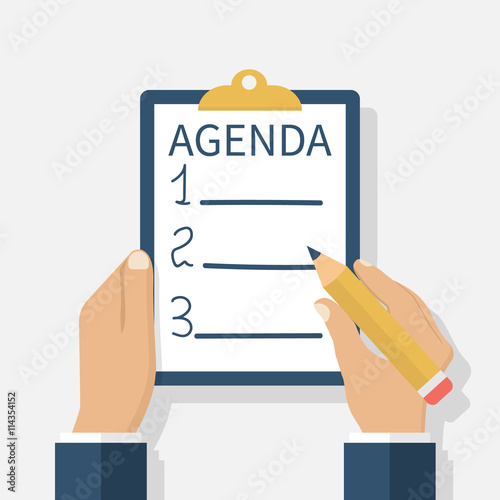 Agenda list. Vector