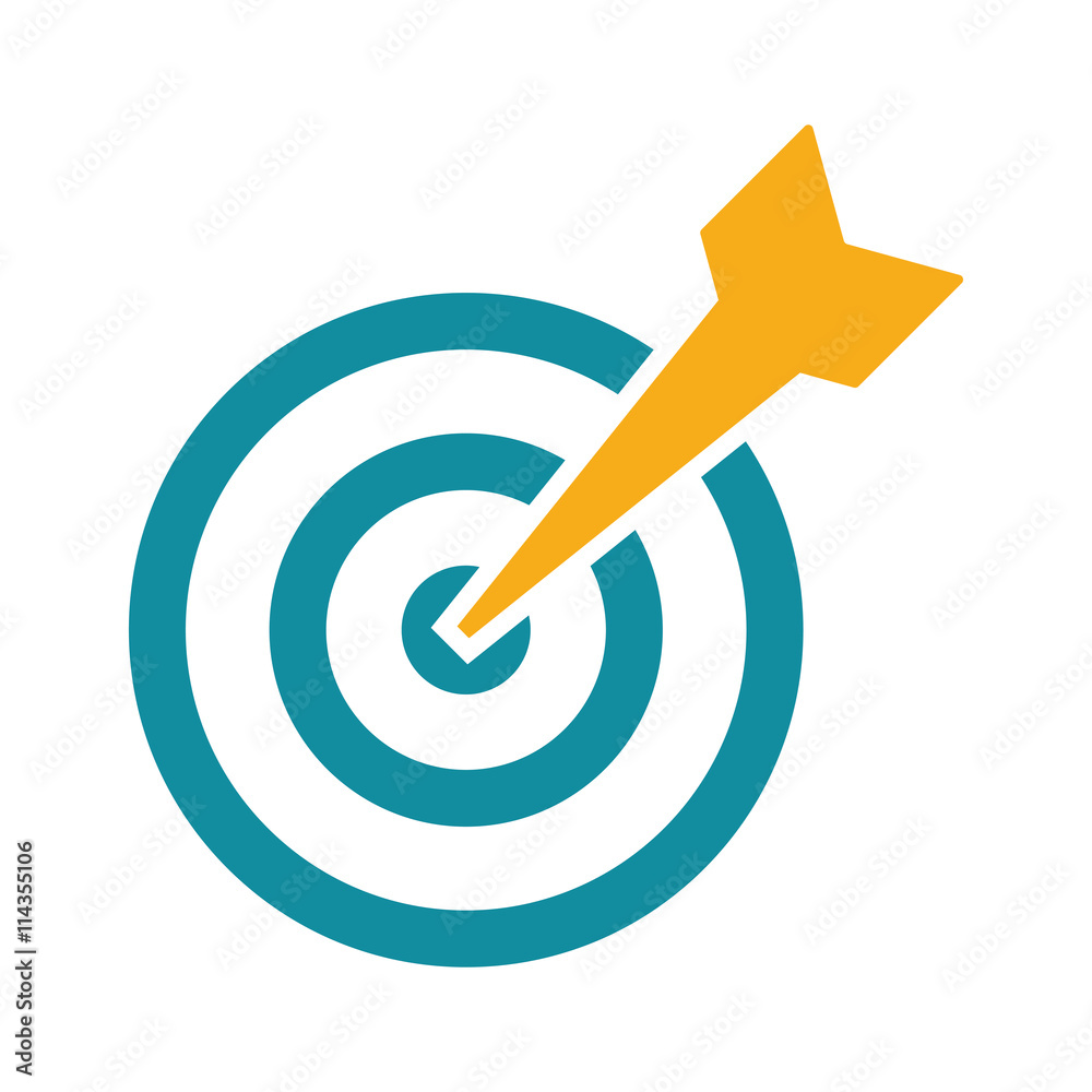 target business icon flat color on whte background target business icon flat color on whte background