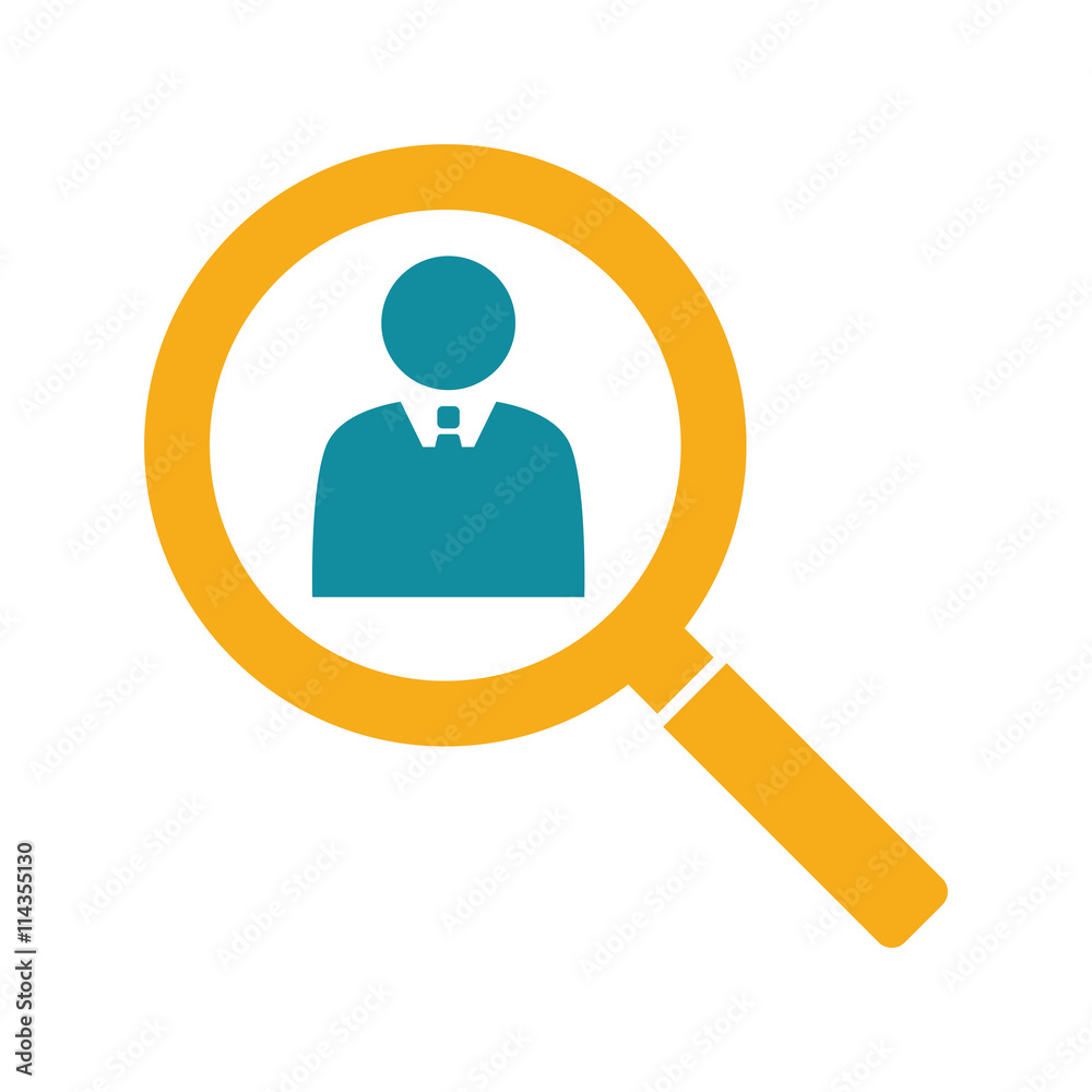 businessman hr search icon flat color on white background businessman hr search icon flat color on white background