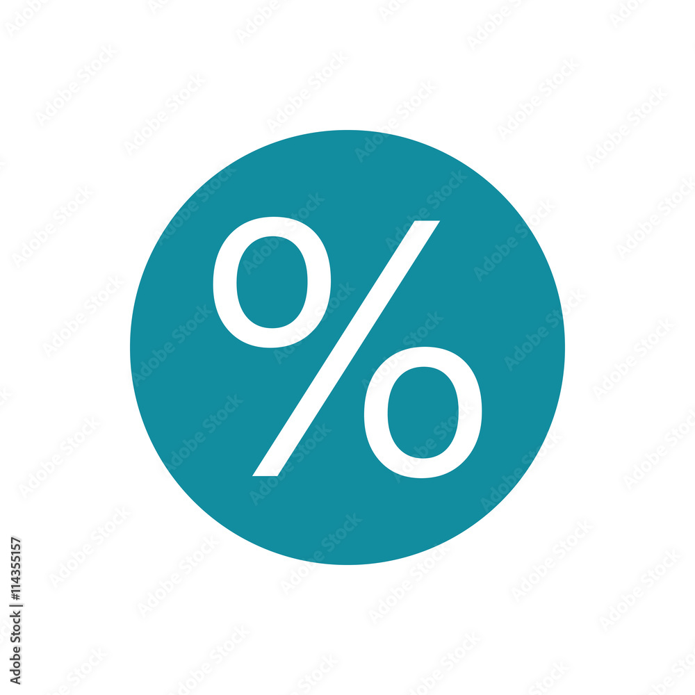 percent sticker badge icon flat color on white background percent sticker badge icon flat color on white background