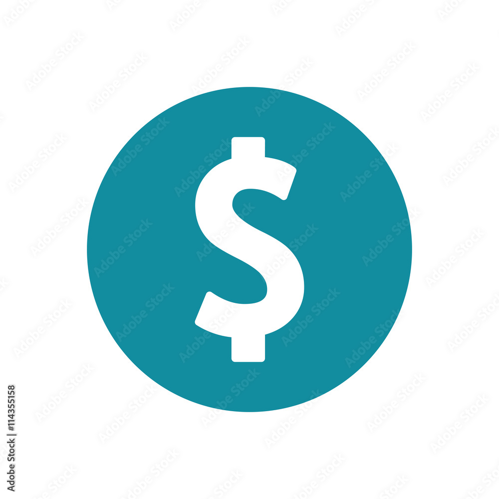 dollar sticker badge icon flat color on white background dollar sticker badge icon flat color on white background