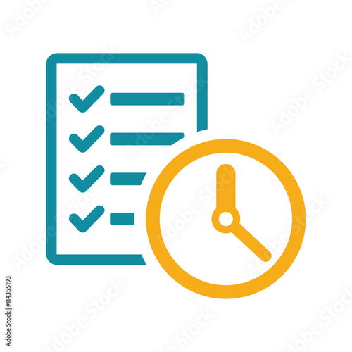 deadline list blank icon flat color on white background
