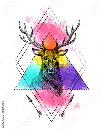 hand drawn deer