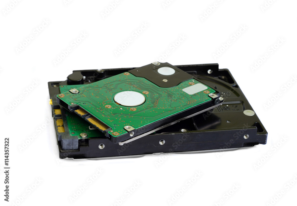 Storage device (Hard disk drive) HDD isolated on white background Storage device (Hard disk drive) HDD isolated on white background