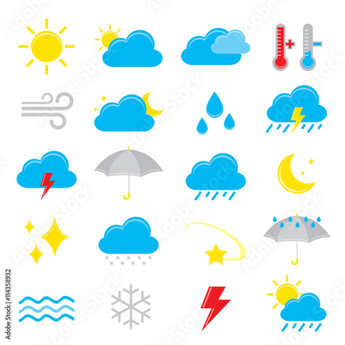 Set of weather icon element Vector