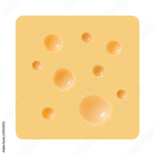 piece of cheese with holes on a white background
