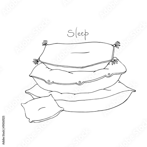 Beautiful pillows on a white background.