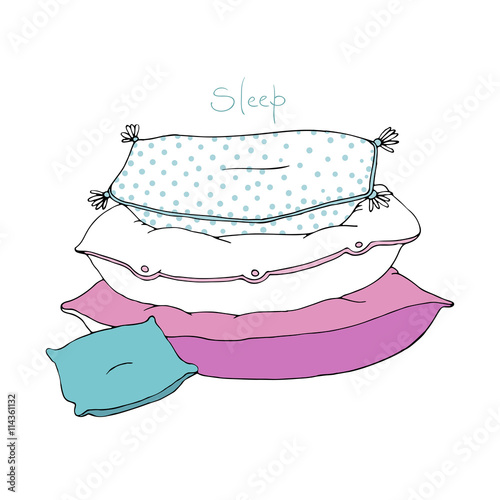 Beautiful pillows on a white background.