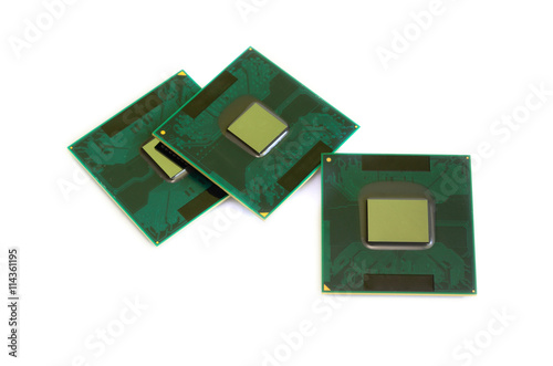 Several CPU isolated on white background