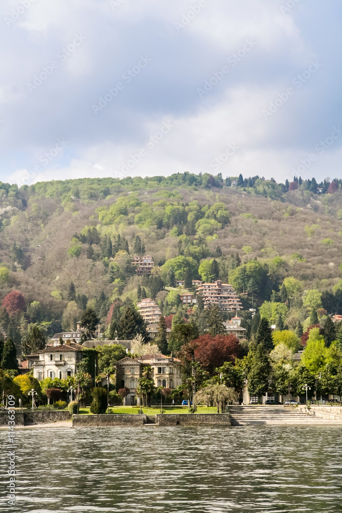 The town of Stresa on Lake Maggiore in the spring.