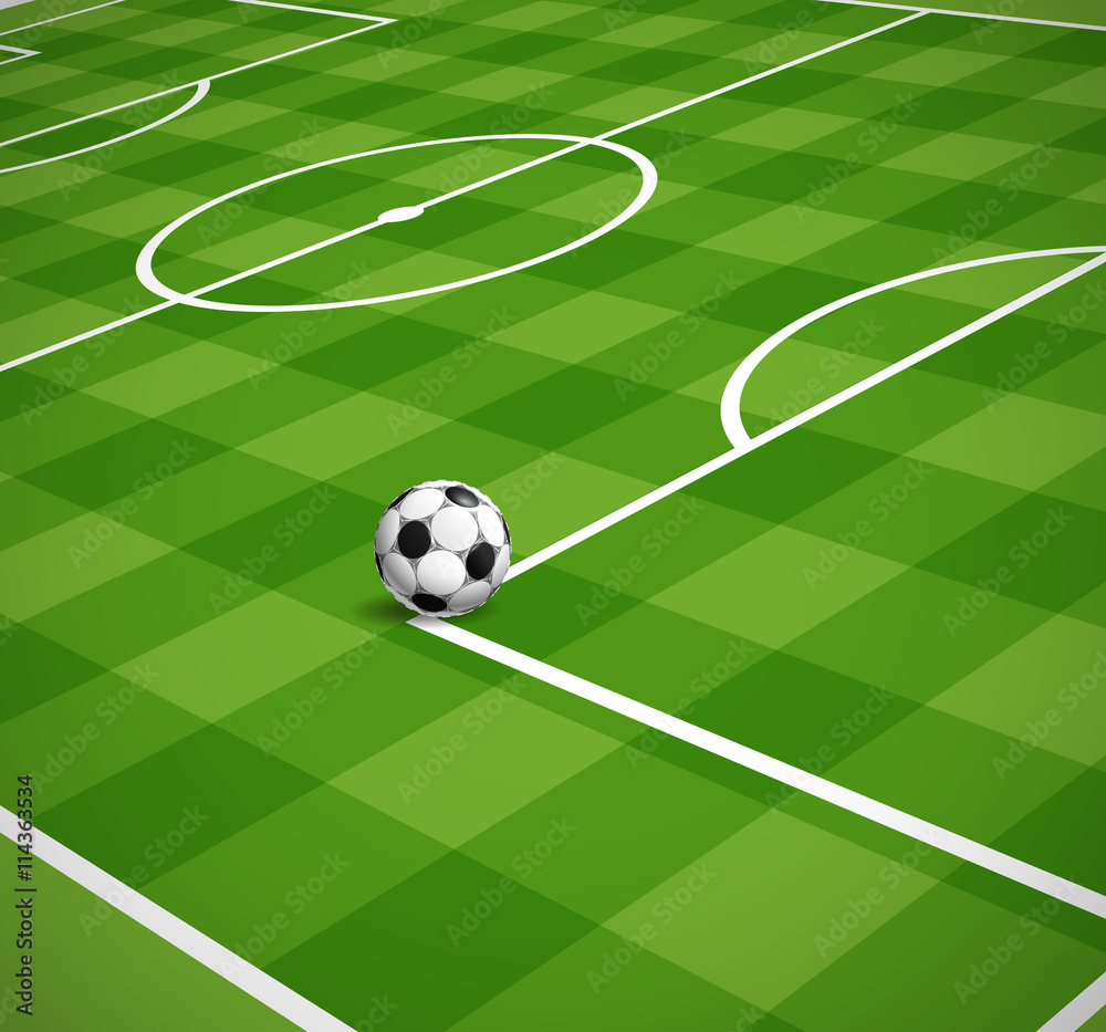 Soccer field with the ball vector illustration Soccer field with the ball vector illustration