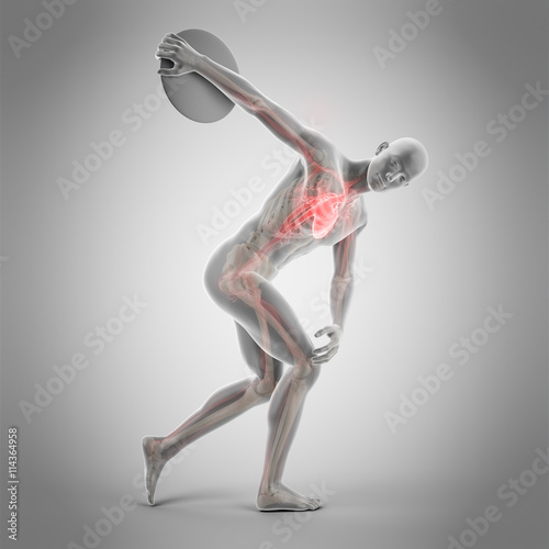 medically accurate 3d illustration of a discus thrower