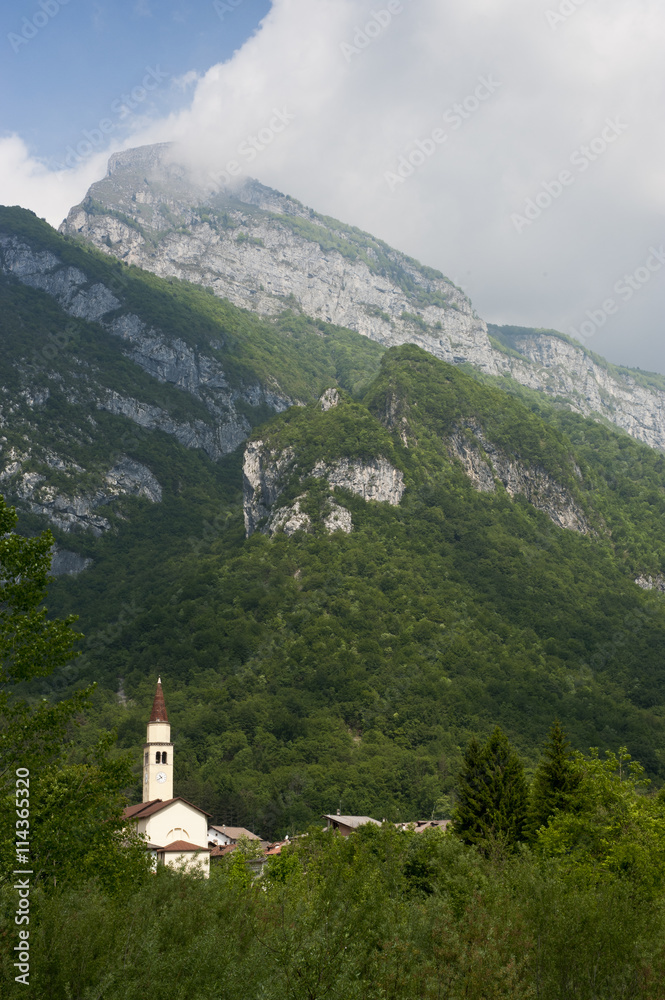 Church immersed in the Friulian Dolomites