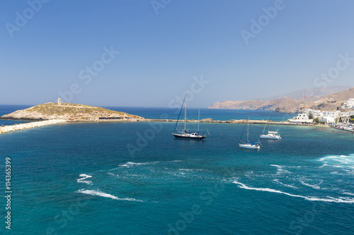 Naxos island, sea , ships, view from ship, Greece © sea and sun