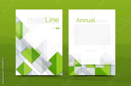 Geometric a4 front page, business annual report print template