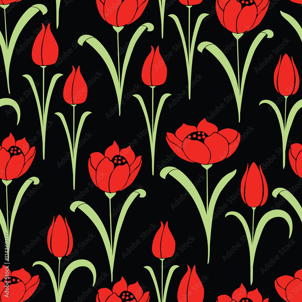 pattern of the red tulips pattern of the red tulips