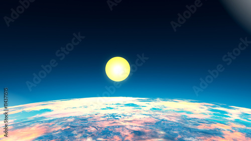 Moon is in space. 3D rendering