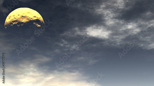 Moon is in space. 3D rendering © Pavel Parmenov